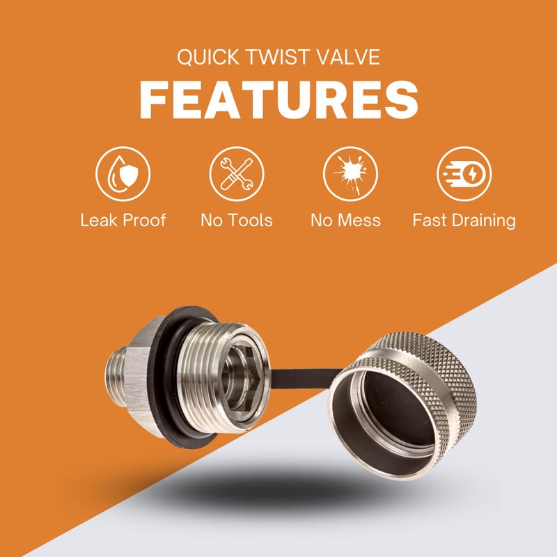 ValvoMax Quick Twist Oil Drain Valve - the Fastest  Easiest  Cleanest Way to Change Oil at Home - No Tools  No Mess  No Cleanup - for M14-1.50 - Made in USA - Image 5